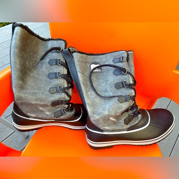 SOREL WOMENS TIVOLI HIGH BOOT BLACK, VAPOR BLUE - LIKE NEW - Picture 8 of 12